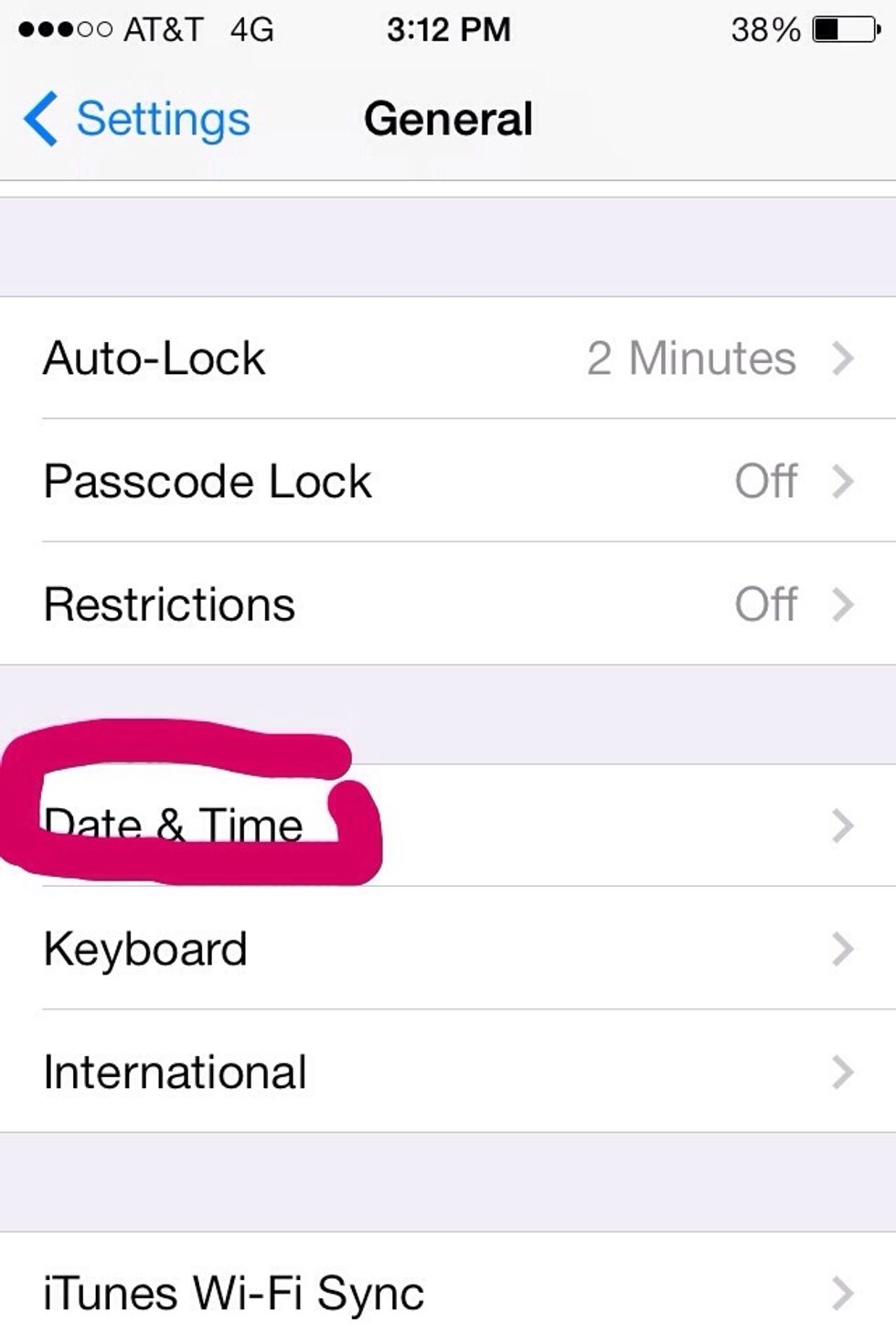 Scroll down and click on date & time