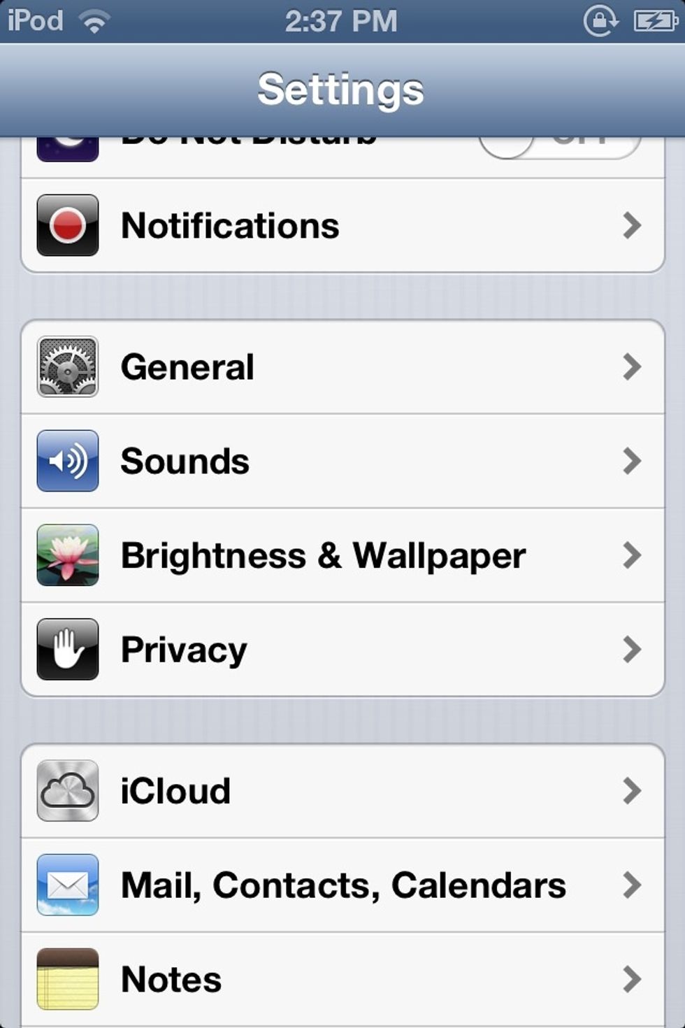 Scroll down and select general