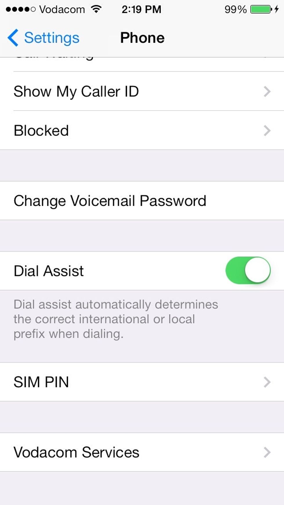 Scroll down and tap Blocked