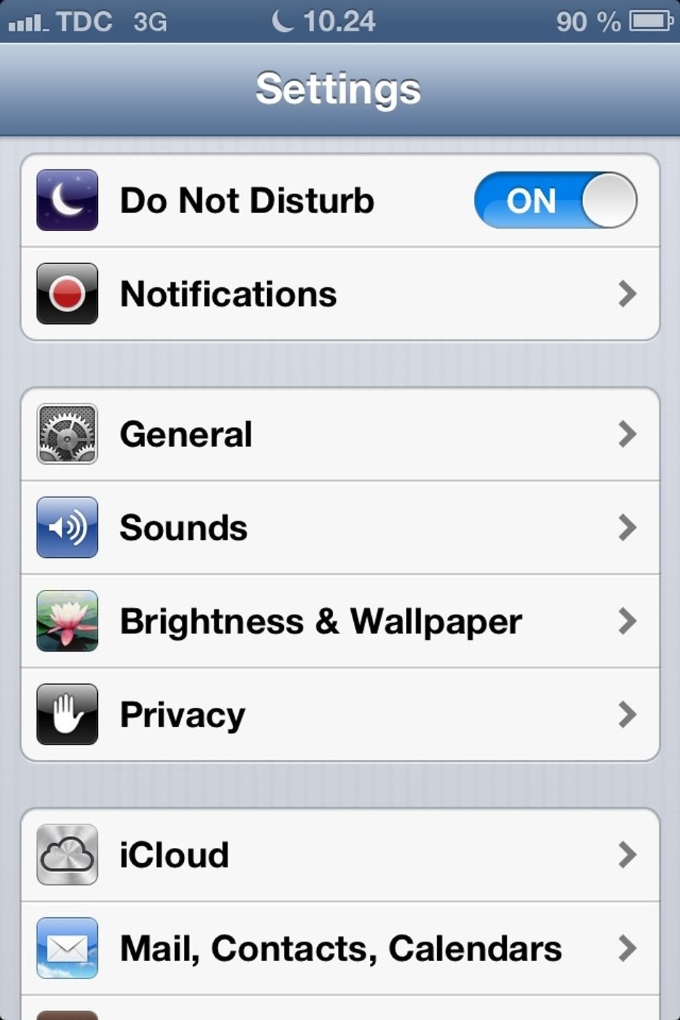 Scroll down and tap General.