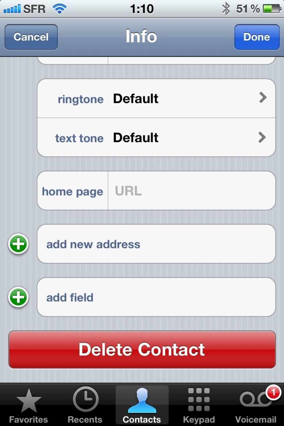 Scroll down and tap on add field.
