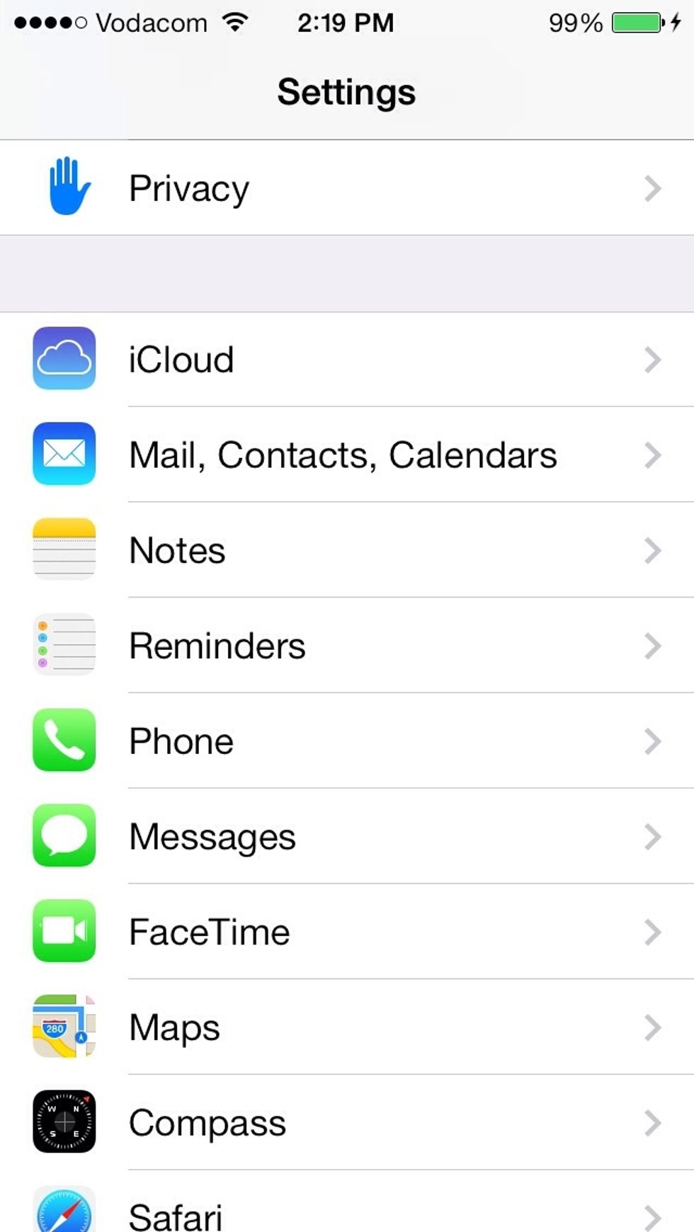Scroll down and tap Phone