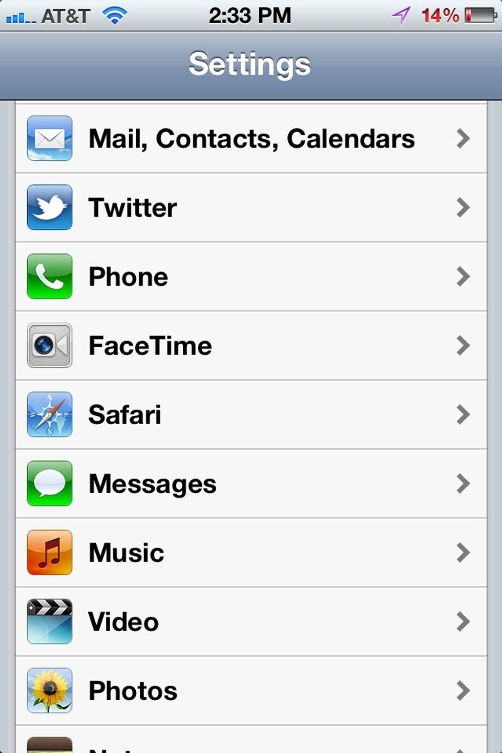Scroll down and tap 'Safari'.