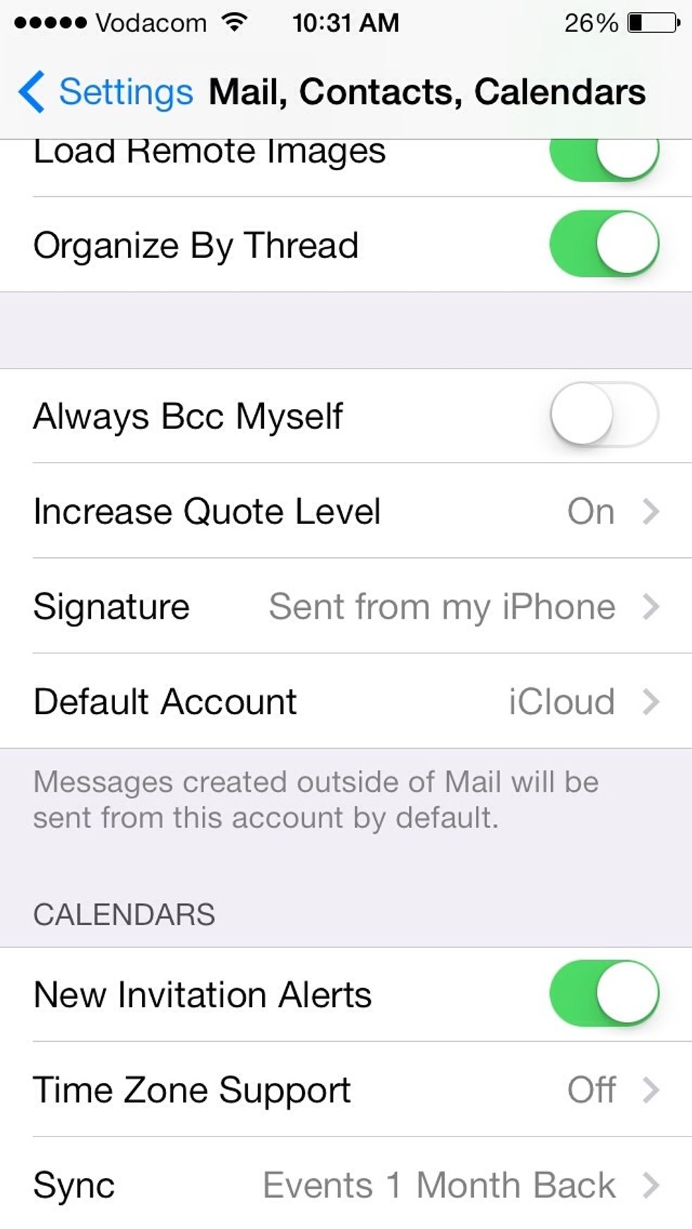Scroll down and tap Signature.