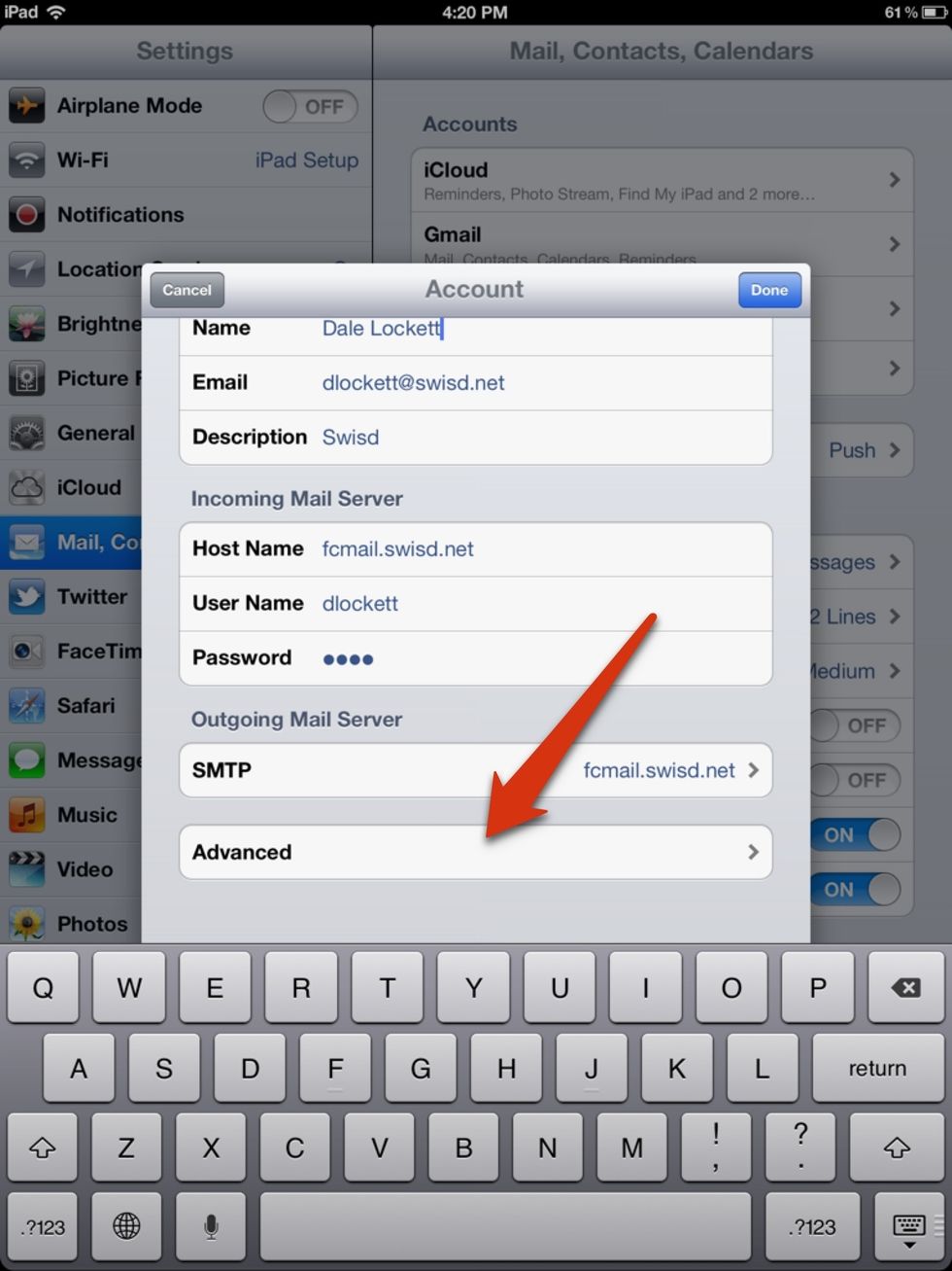 Scroll down and touch "Advanced"