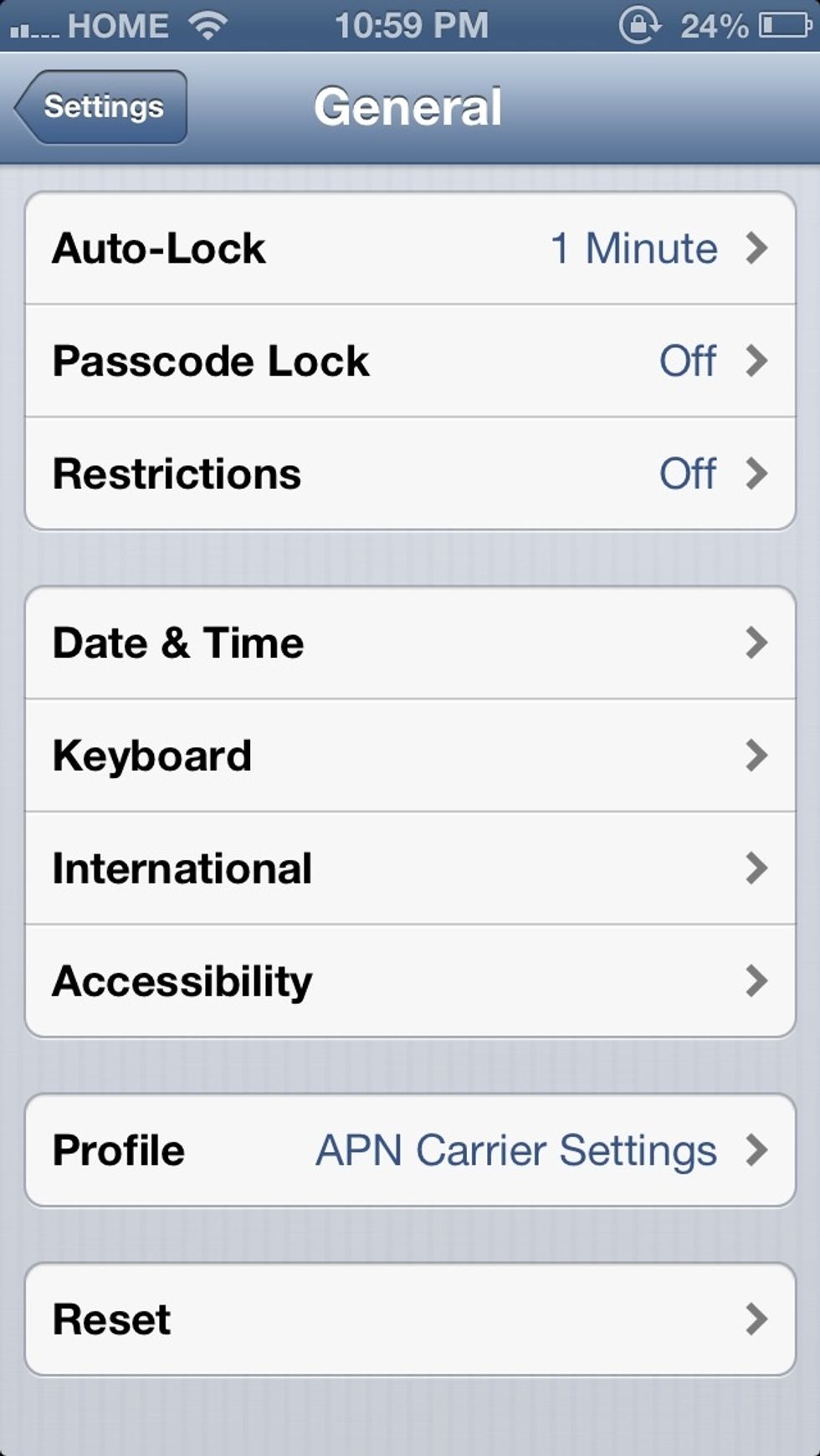 Scroll down to "Accessibility"