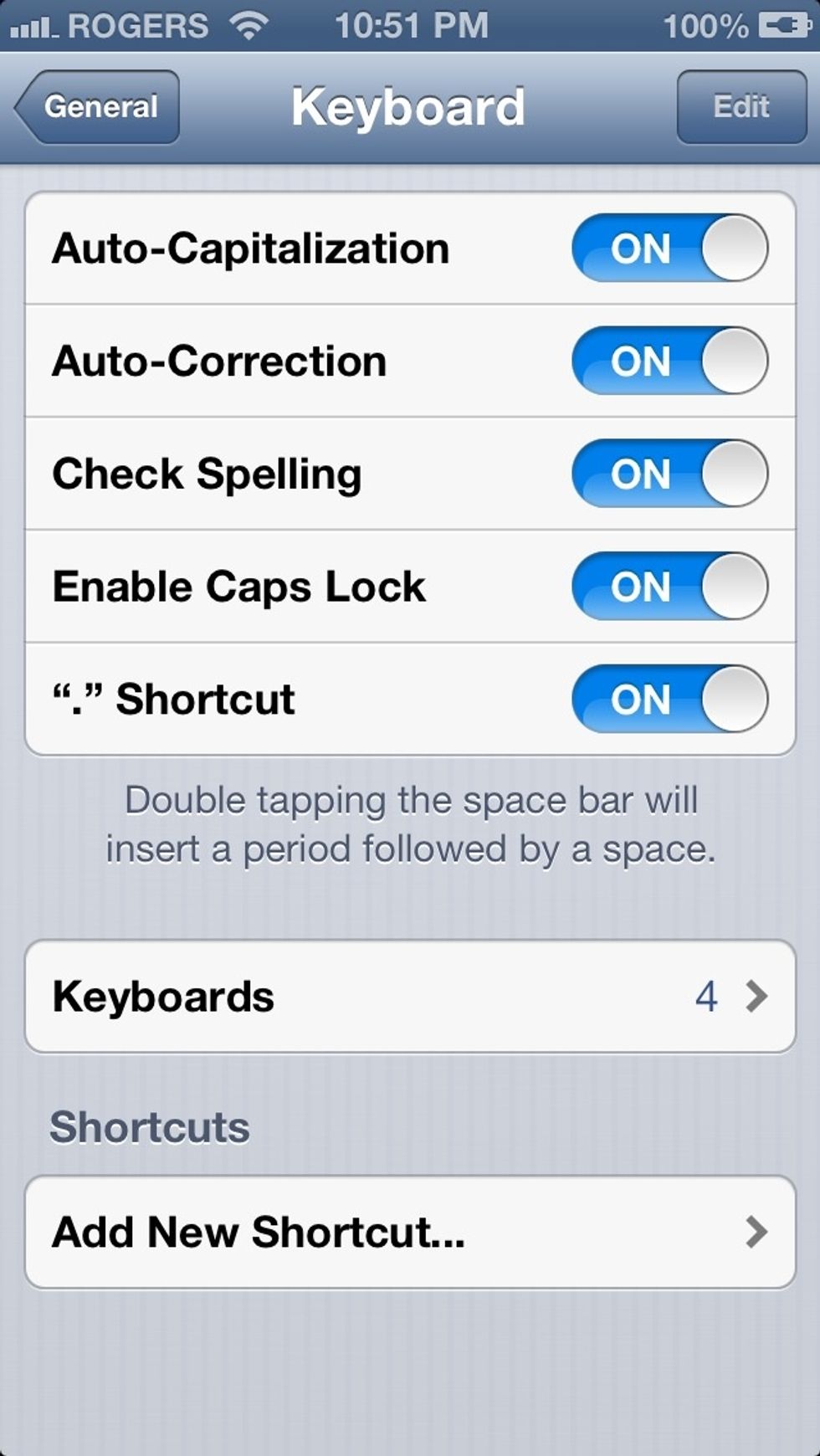 Scroll down to "Add New Shortcut\u2026"