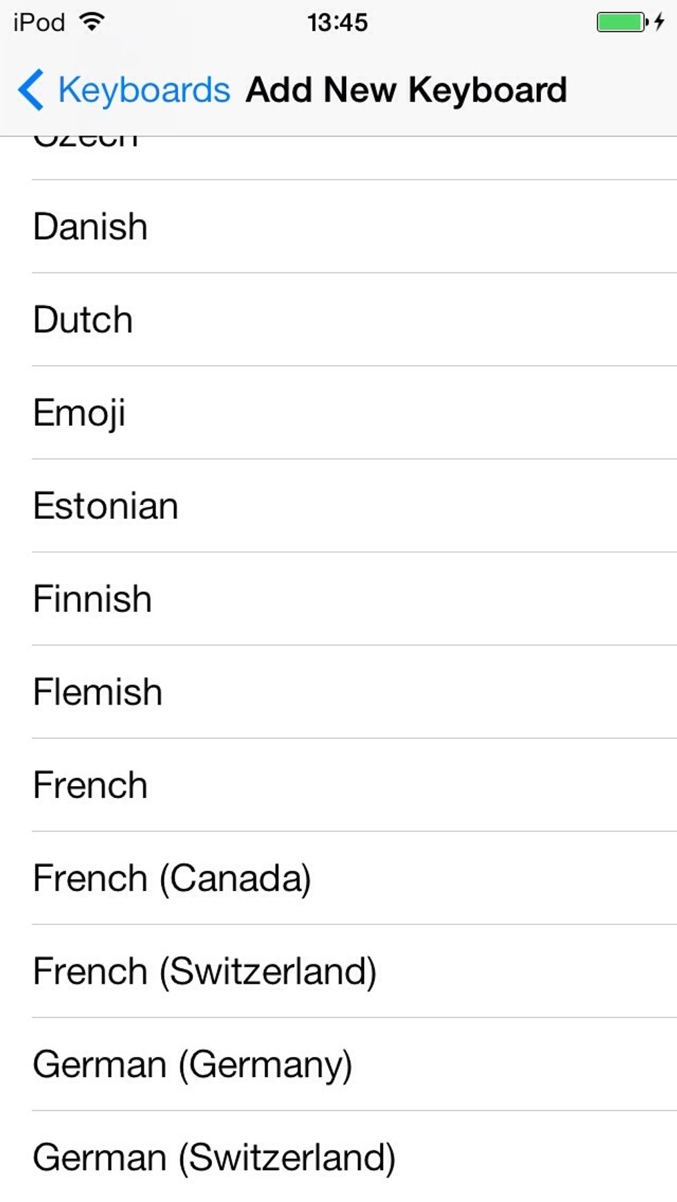 Scroll down to Emoji and tap it