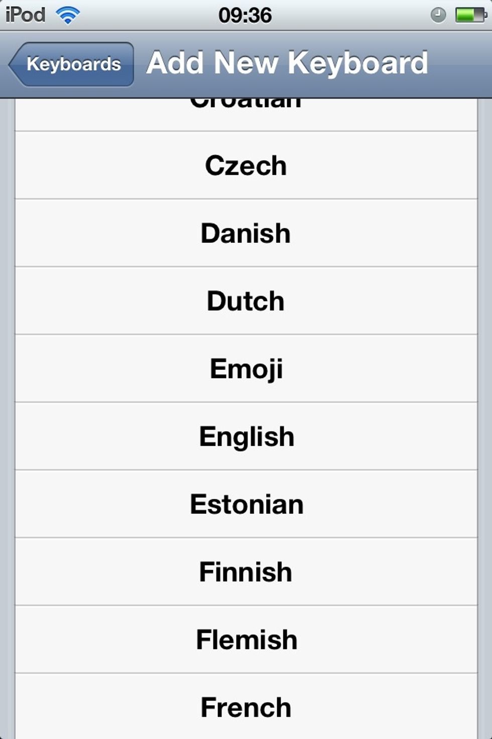 Scroll down to emoji as its in alphabetical it means just look to find E :)