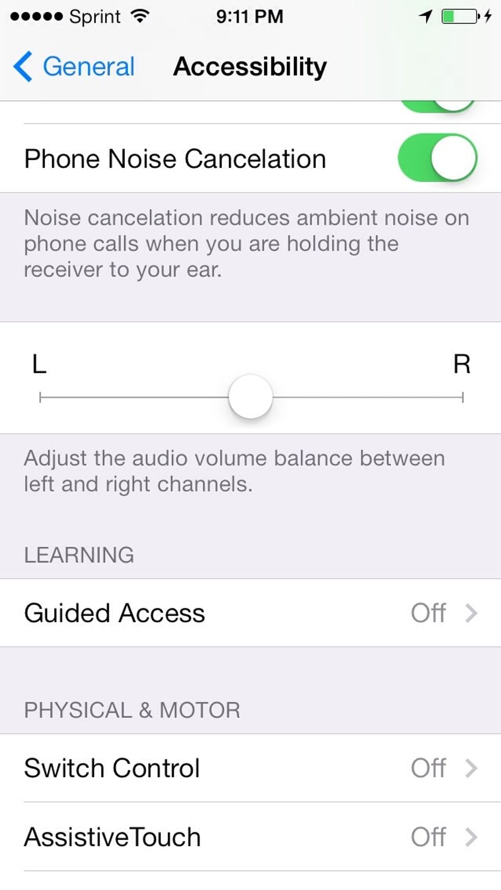 Scroll down to Guided Access