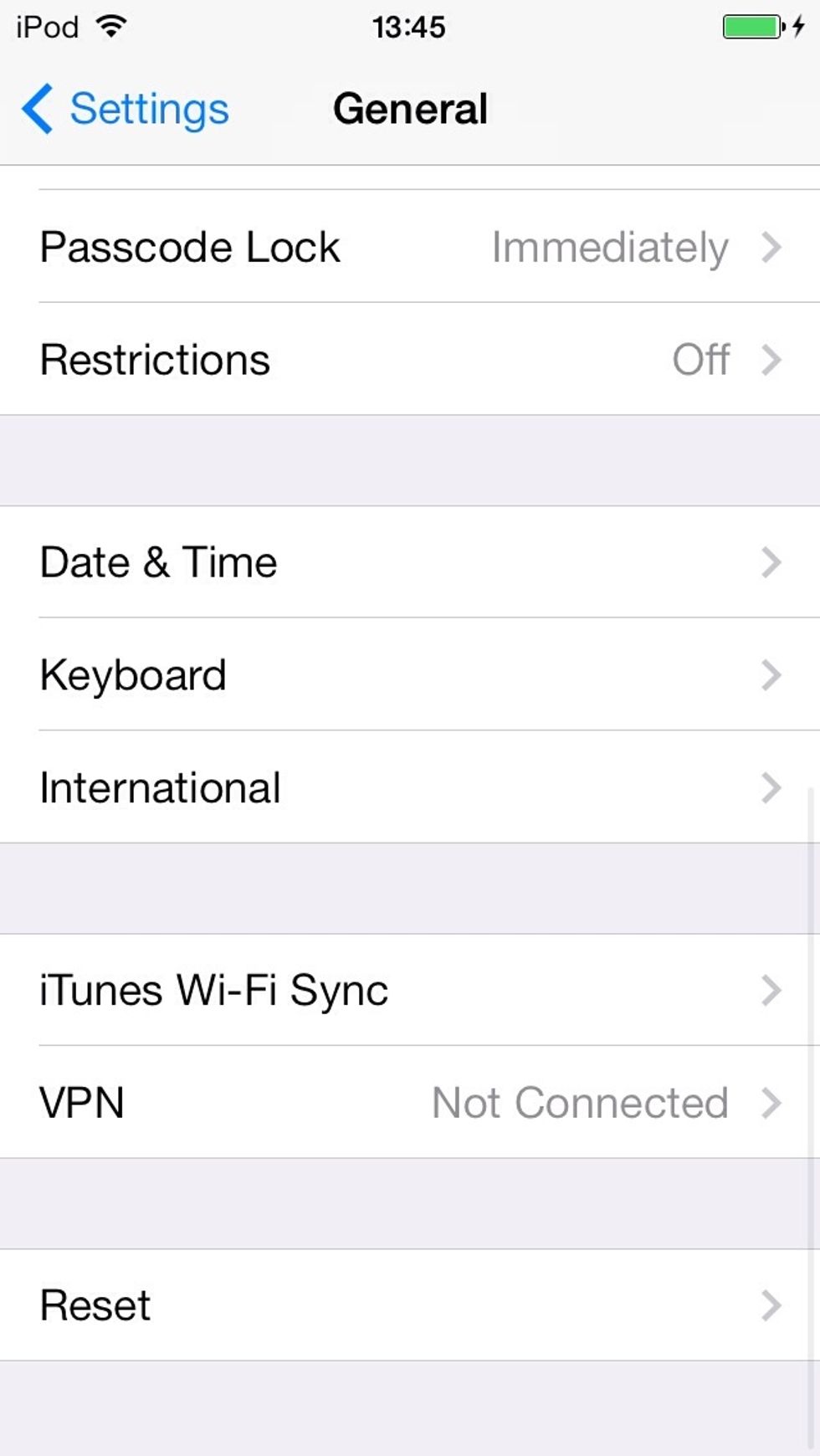 Scroll down to International