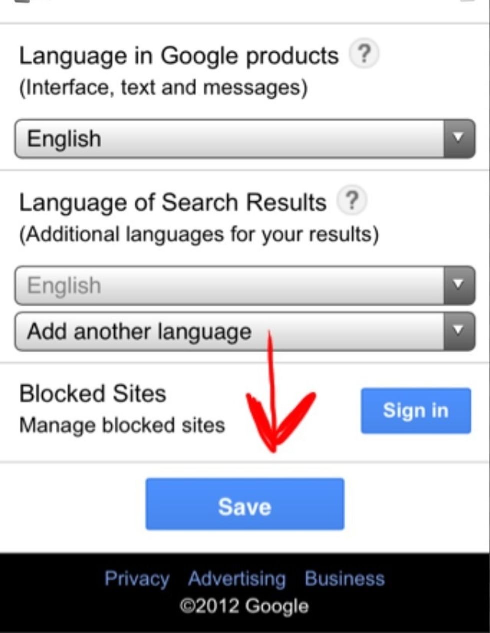 Scroll down to the bottom and select save.