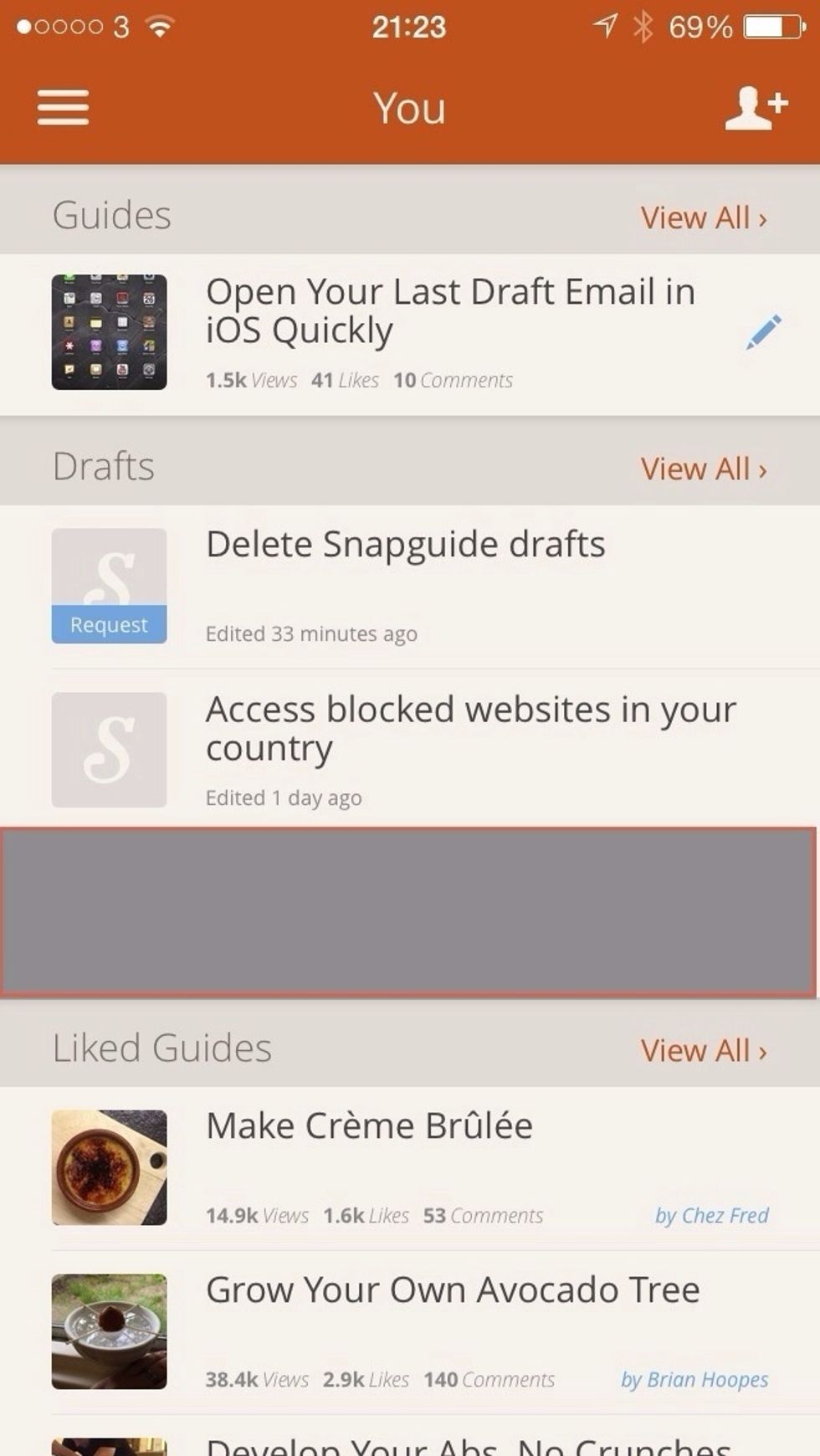 Scroll down to the drafts section