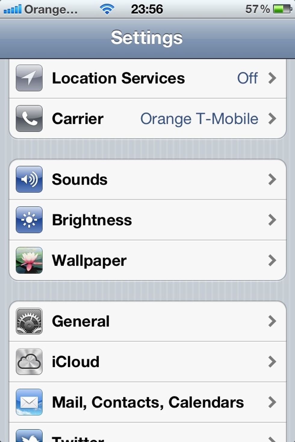 Scroll down to the General settings tab and click it.