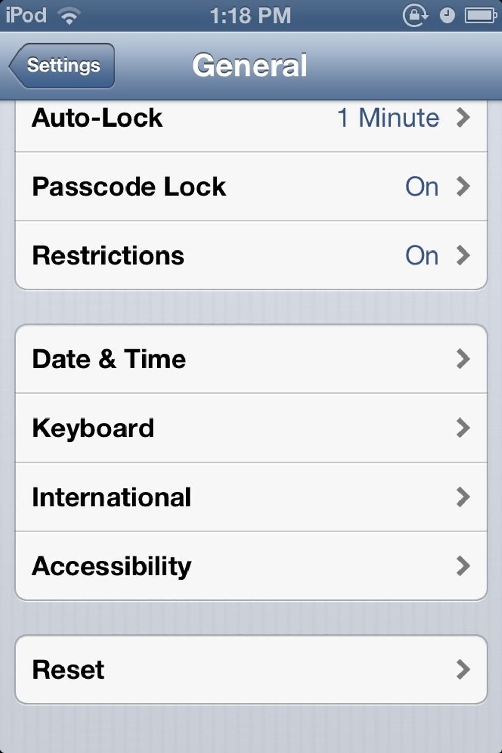 Scroll down until you see accessibility and click on it