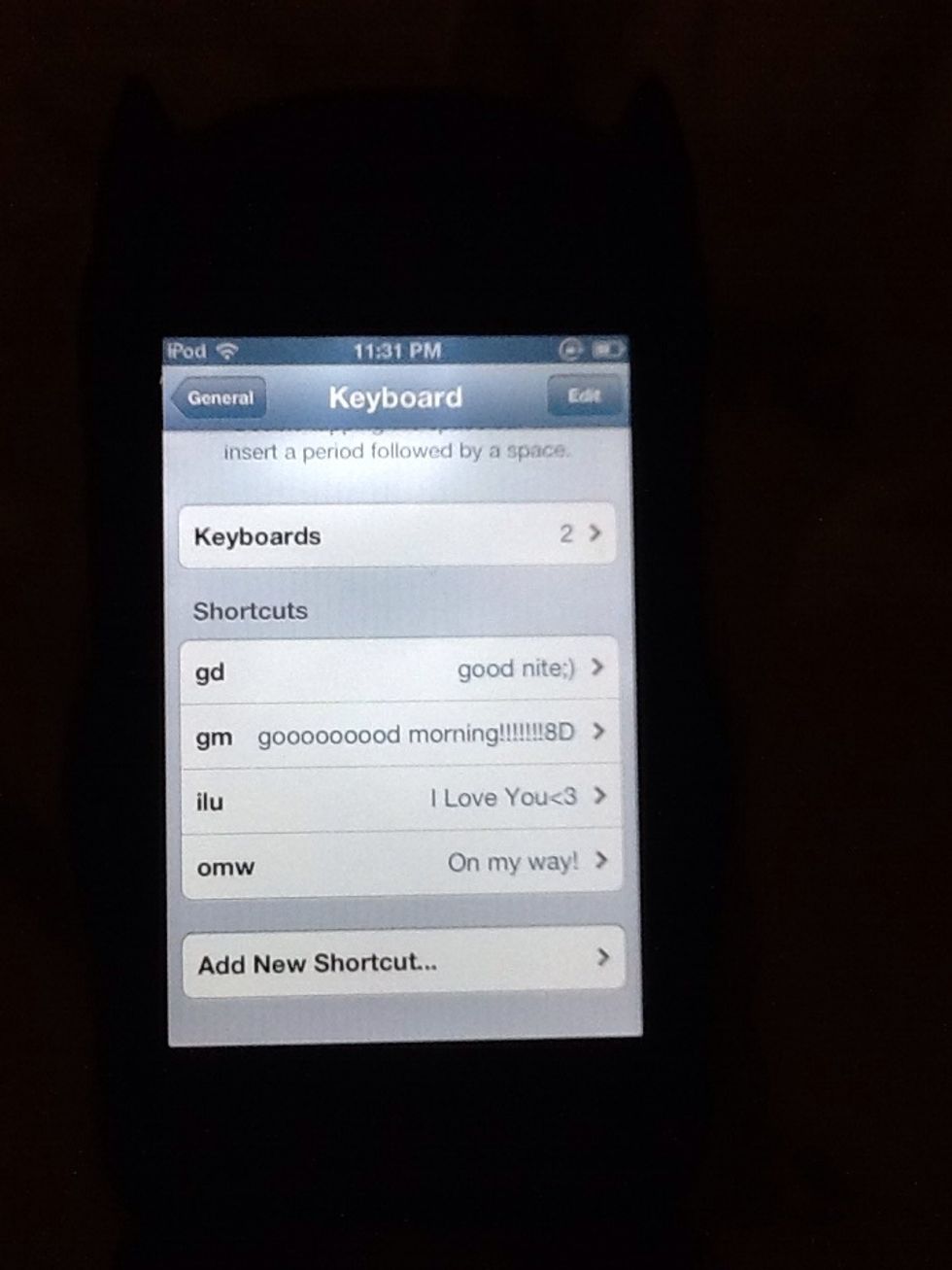 Scroll down until you see their "shortcuts".