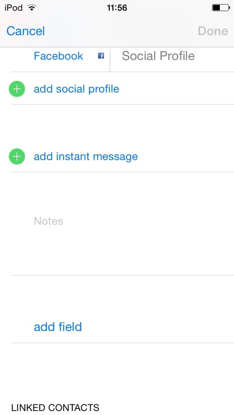 Scroll right to the bottom and tap add field.