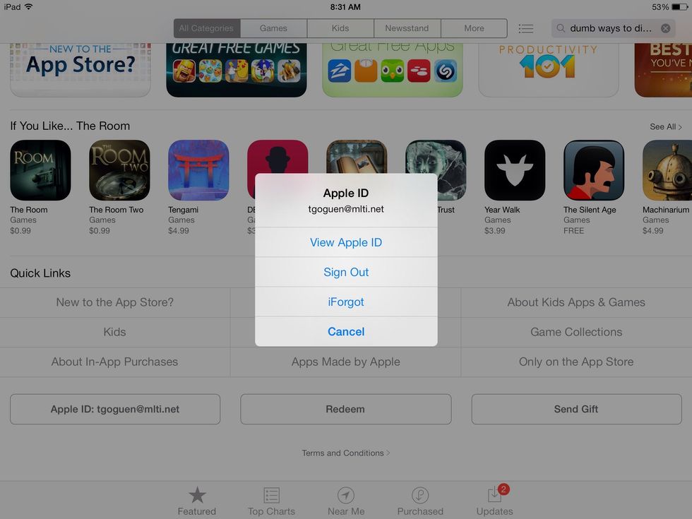 Scroll to the bottom of the page, click on your Apple ID. Sign out and let someone you know sign in. They will give you a game that you want.