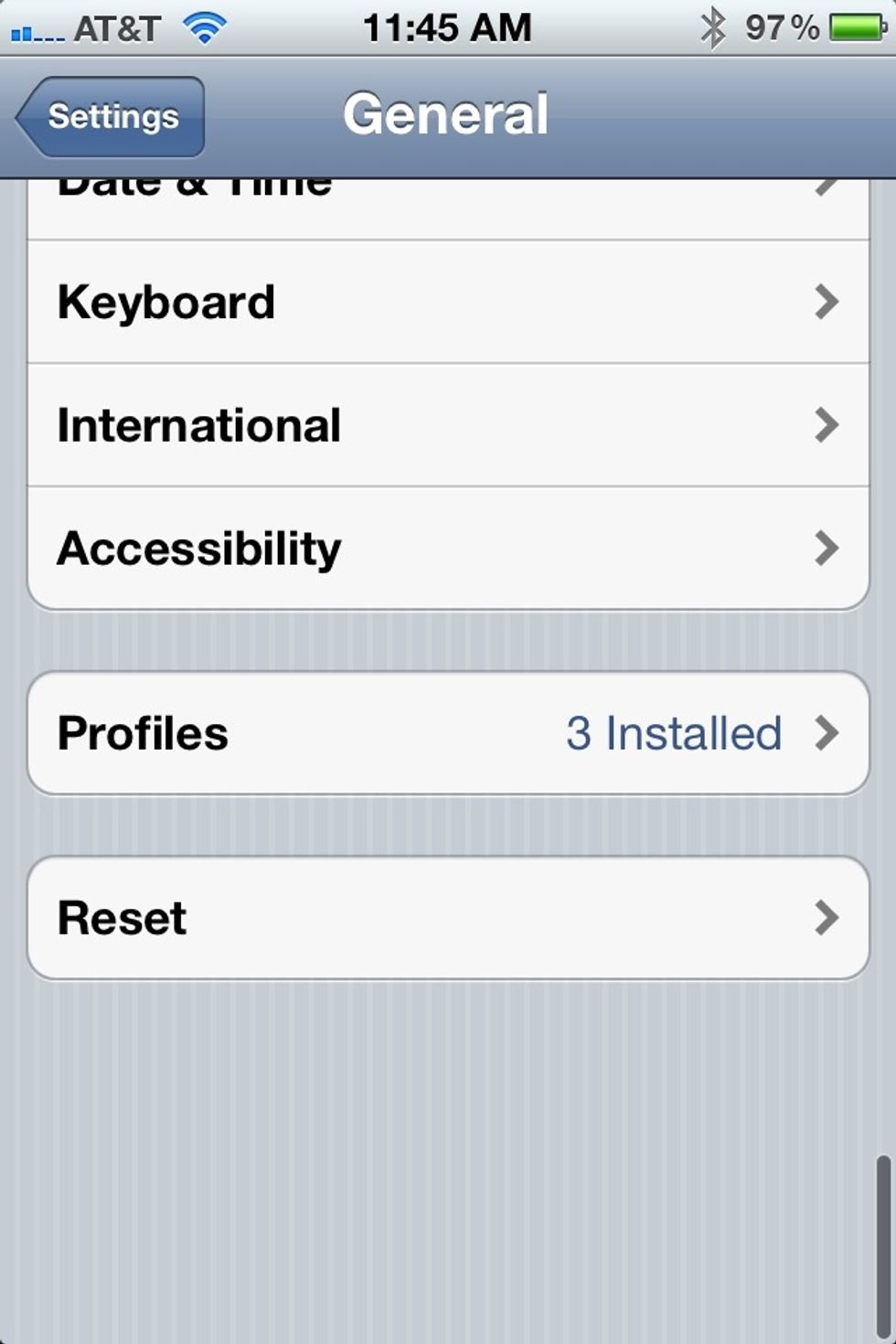 Scroll to the very bottom and tap on Reset