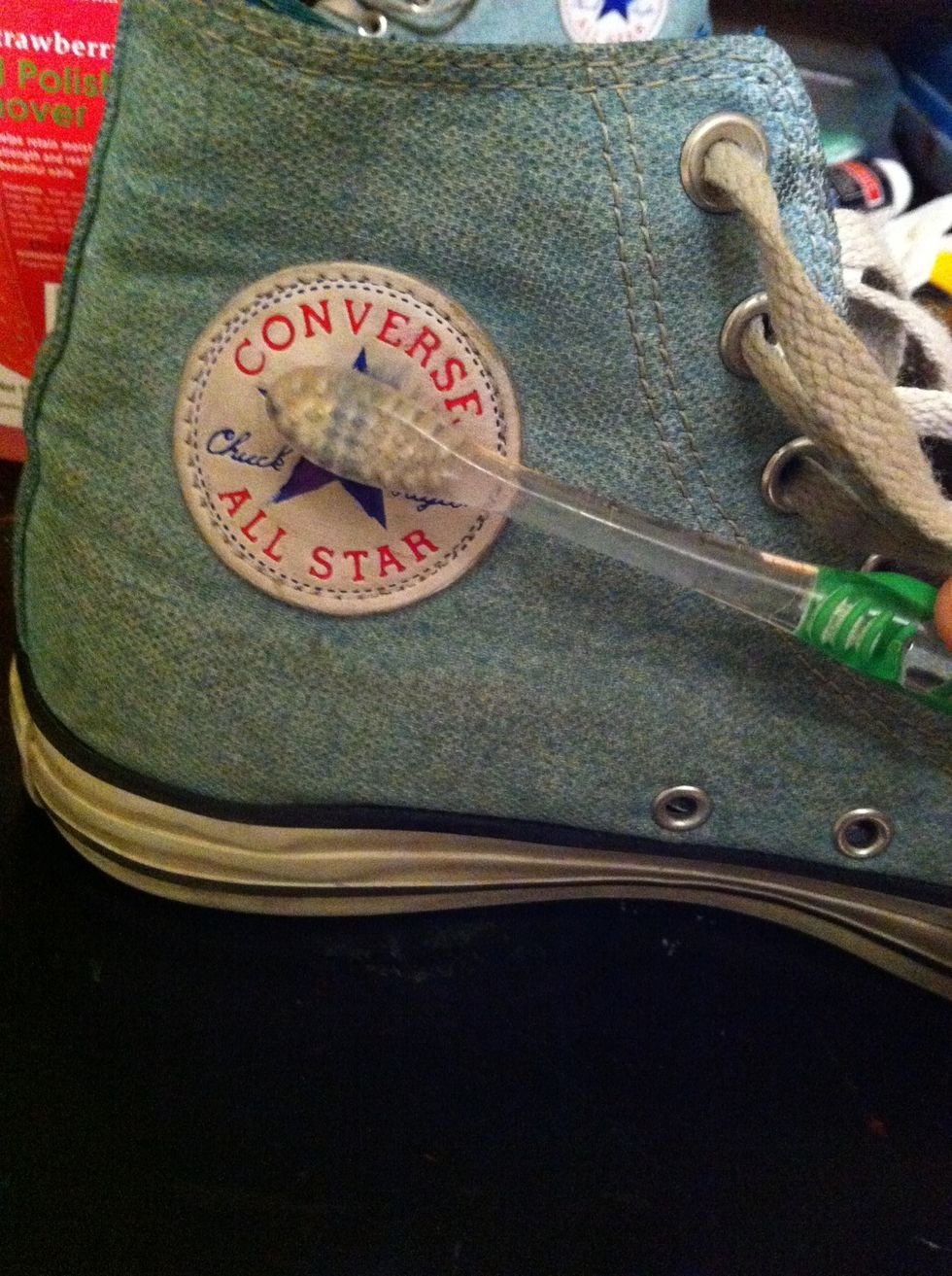 Scrub the label (if needed)