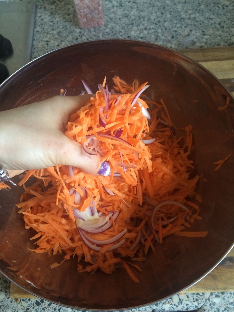 "Scrunch" in salt with your hands