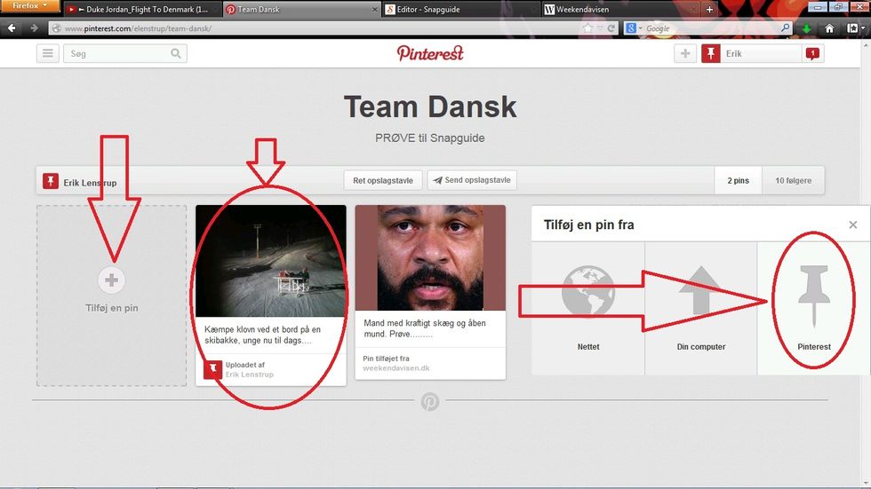 Se den er der!! sidste mulighed er Pinterest som er et udvalg af pins du m\u00e5ske vil syntes godt om, princippet er det samme som de to andre, v\u00e6lg -> opslagstavle -> beskrivelse -> PIN IT!!!.