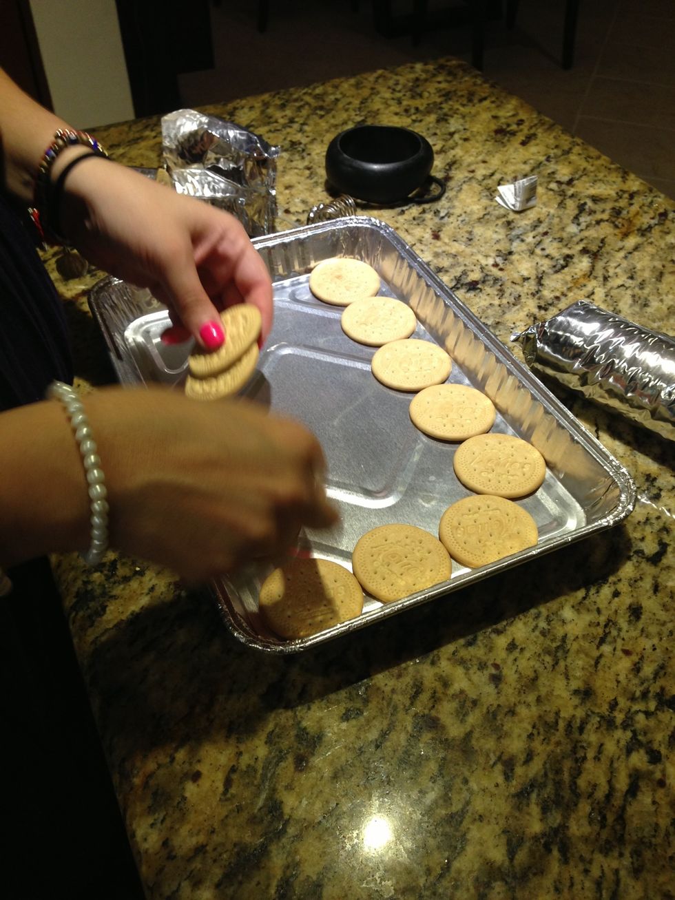 Se pone una capa de galletas Mar\u00edas