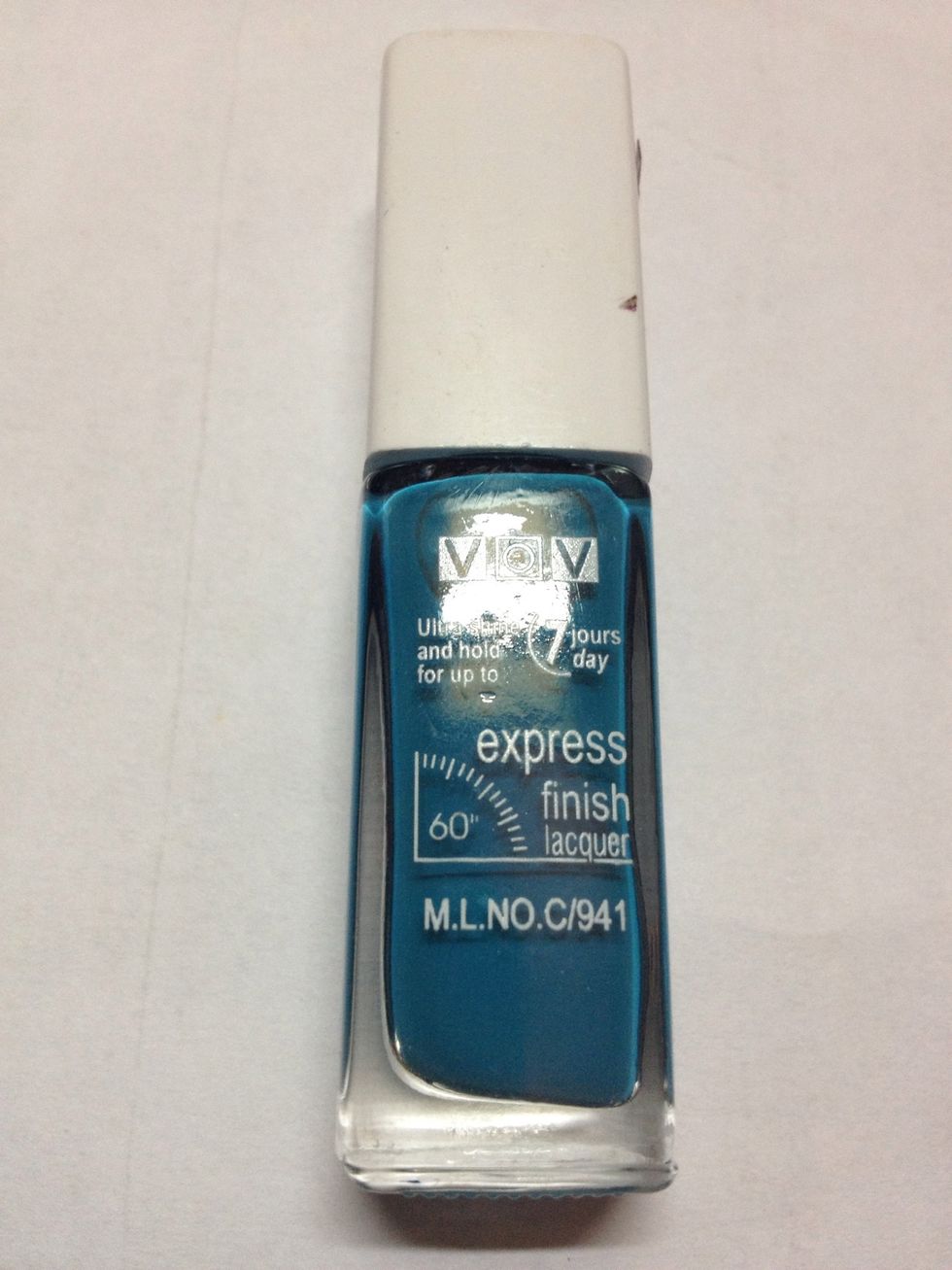 Sea blue polish. It looks a lot darker in the picture, but it's actually 2 to 3 tones lighter in colour.