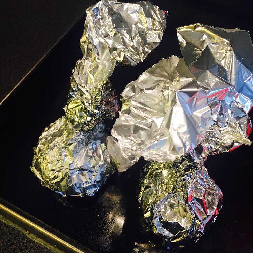 Seal and heat for 40 mins on 205 degrees celcius