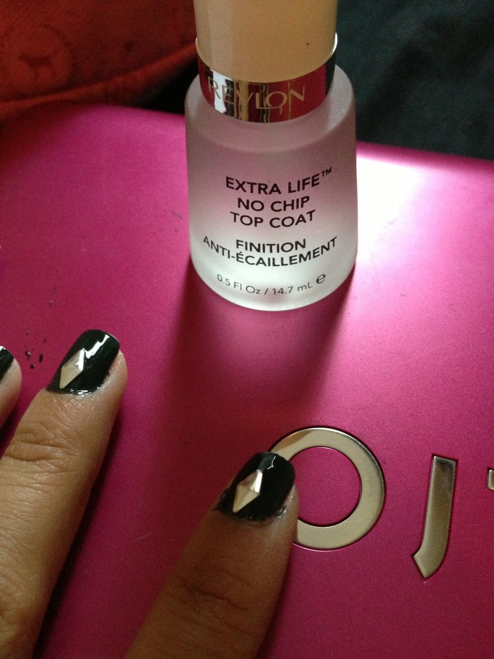 Seal with a generous amount of top coat. I used Revlon extra life no chip top coat