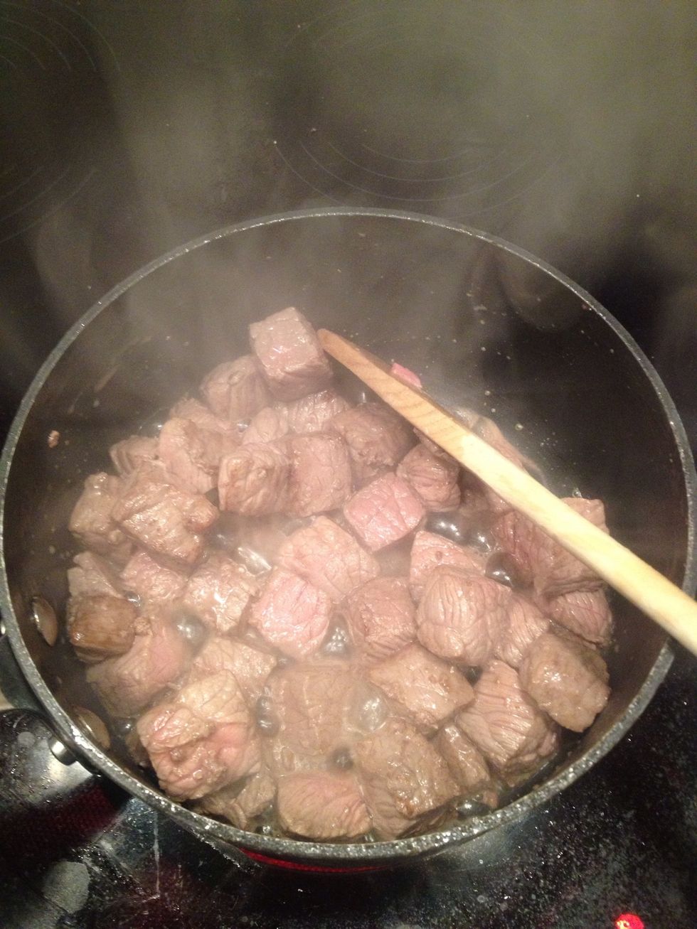 Seal your meat in a pan to lock on the flavour...Mmmm yummy!