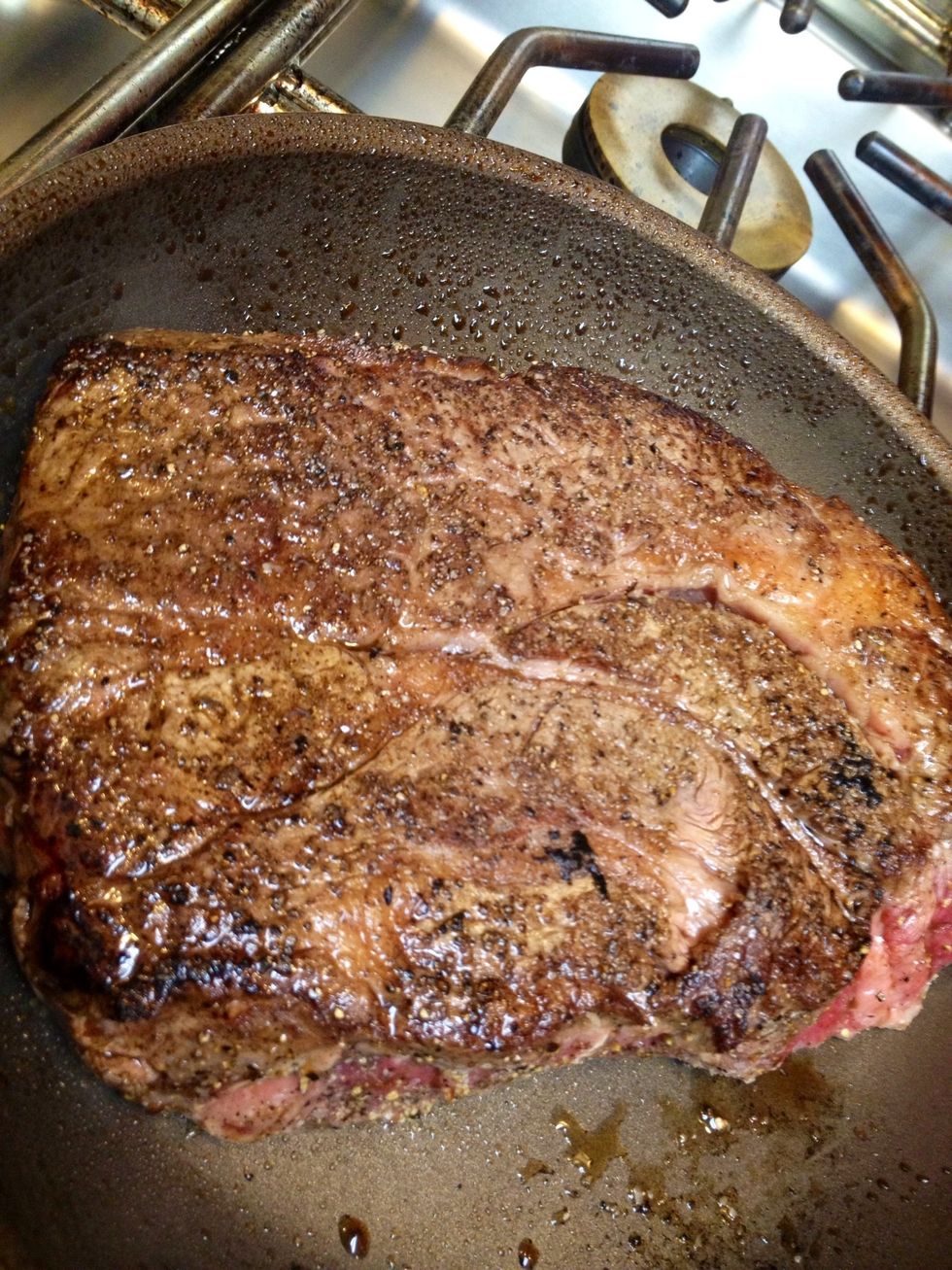 Sear all sides in a pan.