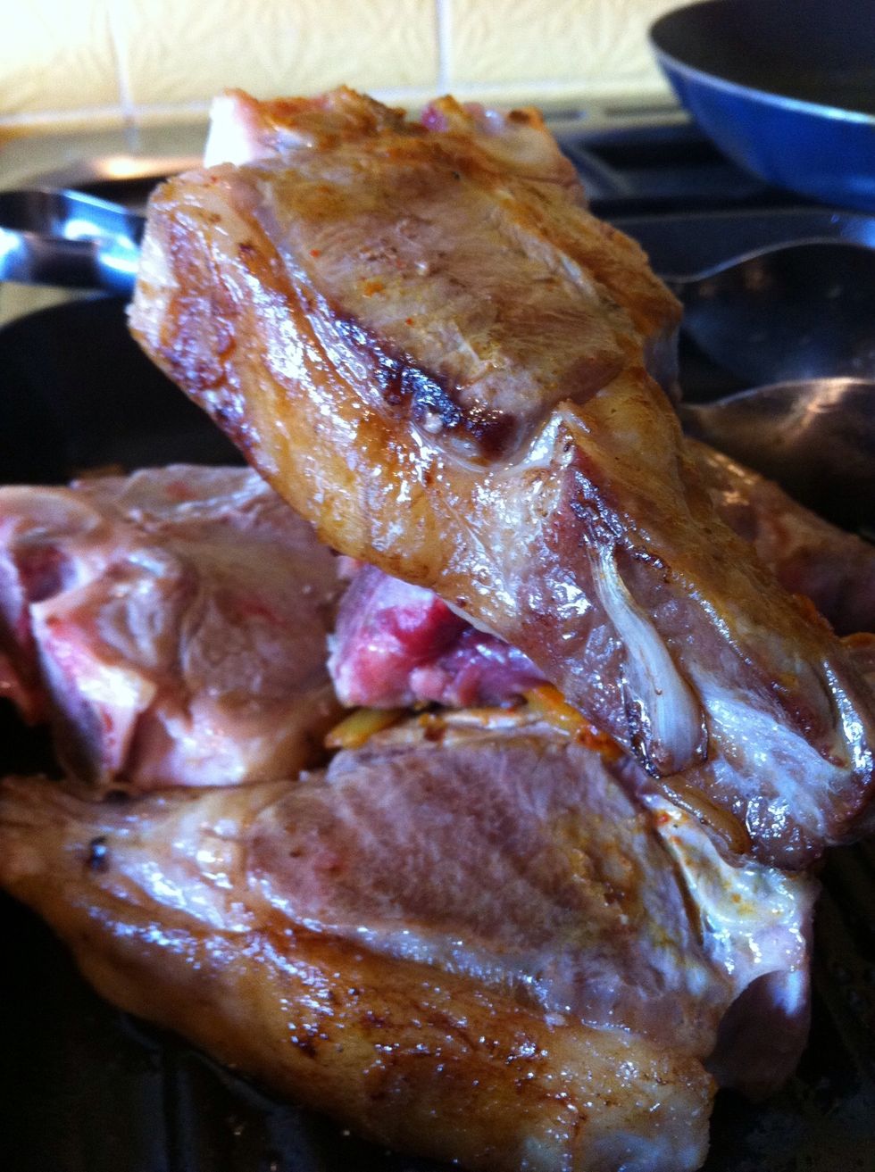 Sear some lamb on a high heat to get any flavours that get in to stay in.