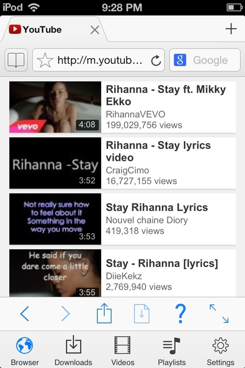 Search for a song or video. Click on the one you wanna download.