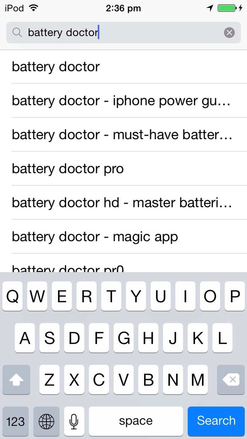 Search for "Battery Doctor" in the App Store