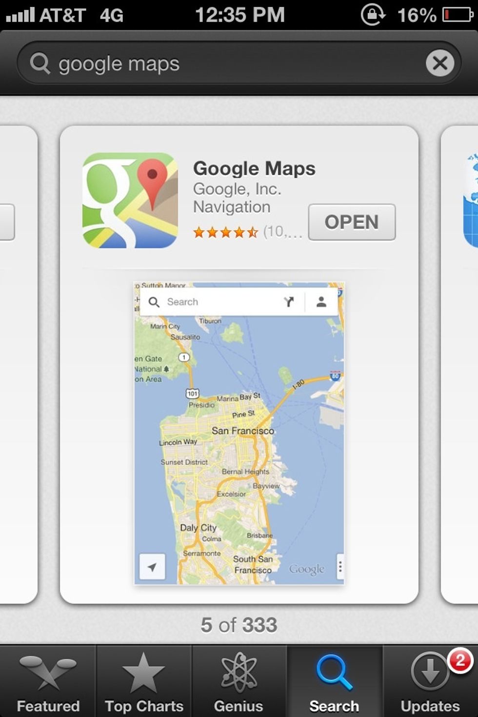 Search for "google maps" then look for the same app I have on the picture, and instill it.
