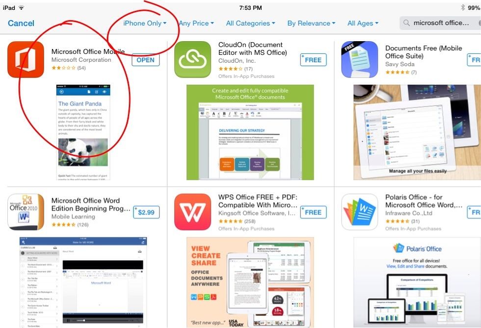Search for the app in the App Store, but be sure to look for iPhone only as pictured here.