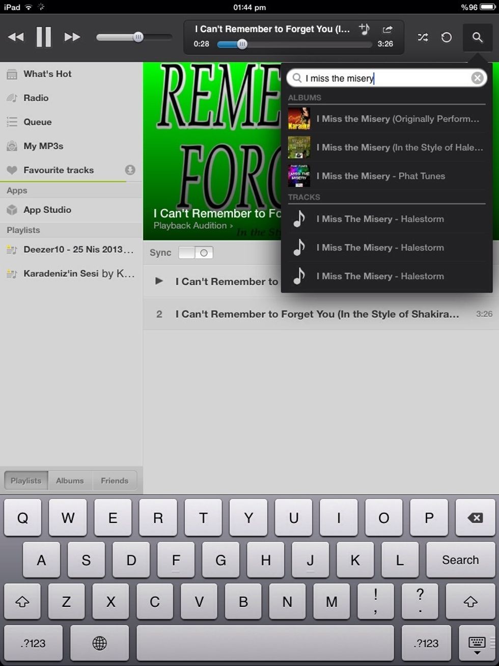 Search for the songs that you would like to listen for like "I miss the misery" by halestorm band.