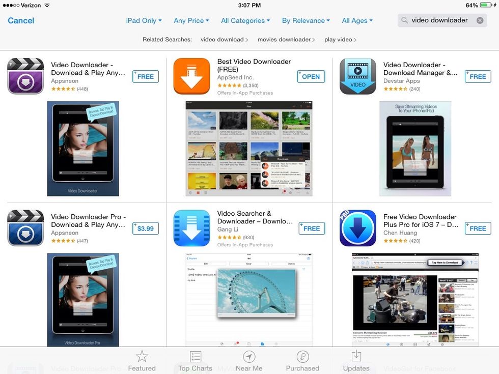 Search for video downloader