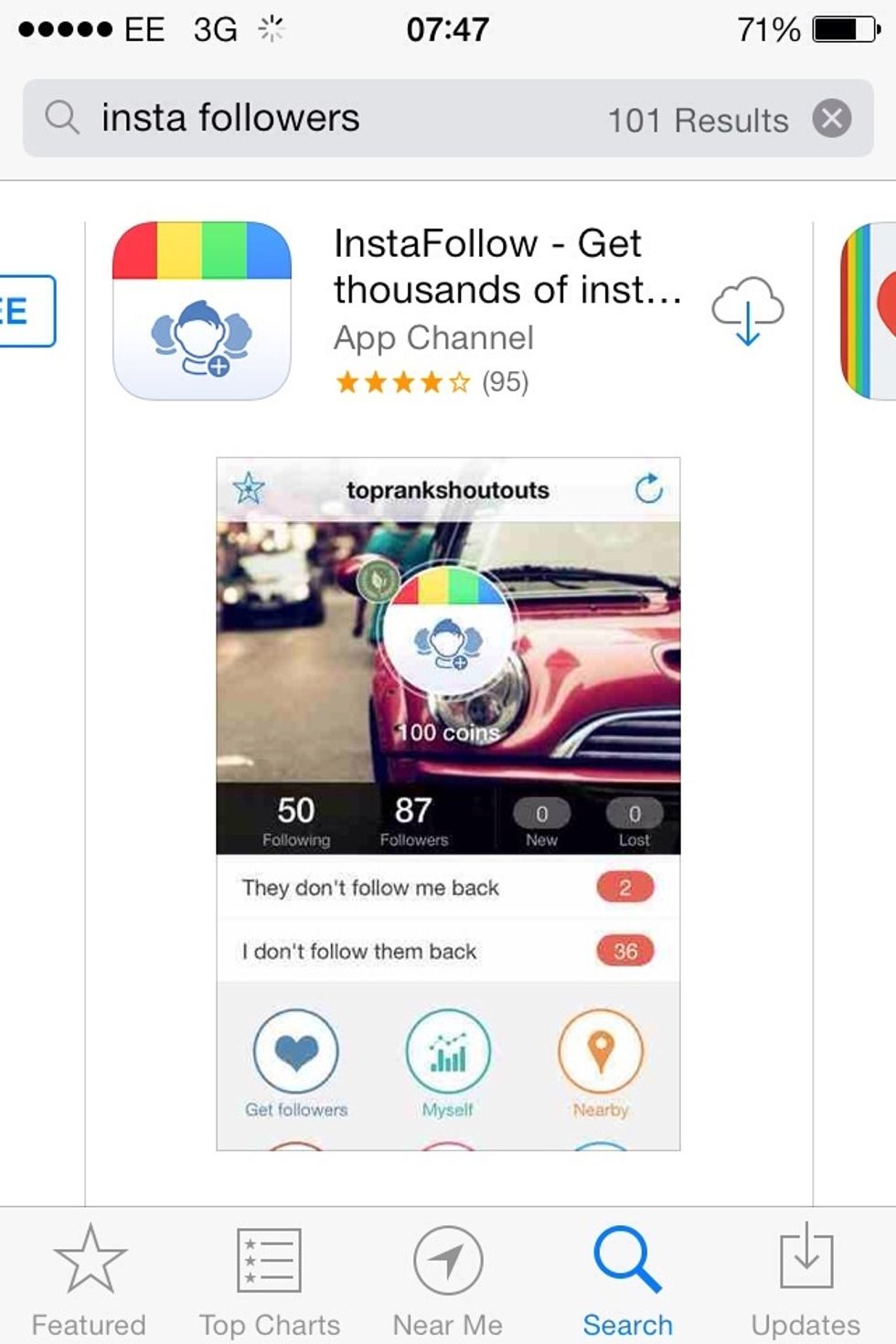 Search Instagram followers Ann's scroll through until you find this app, then download it