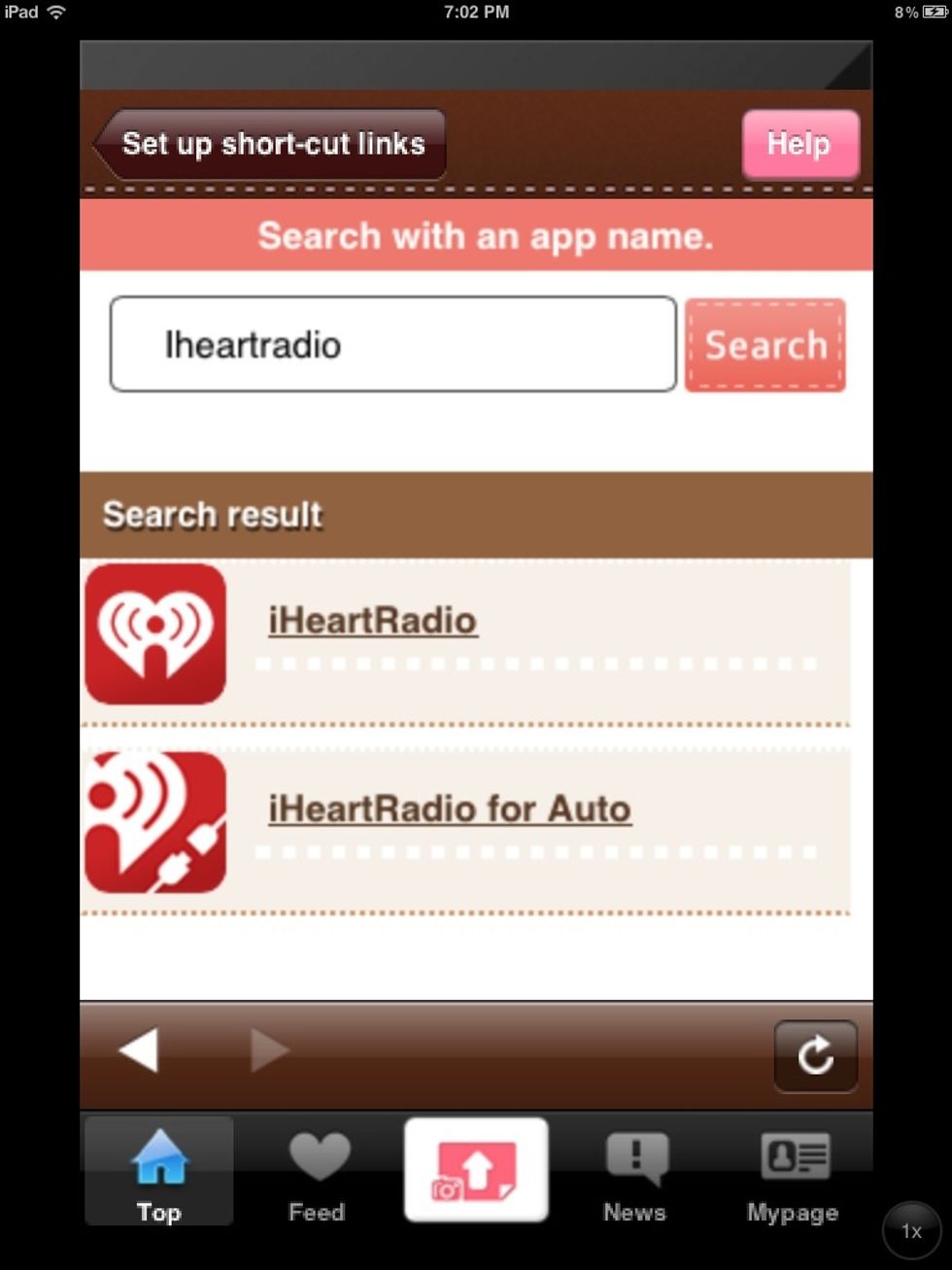 Search, then click the app you need