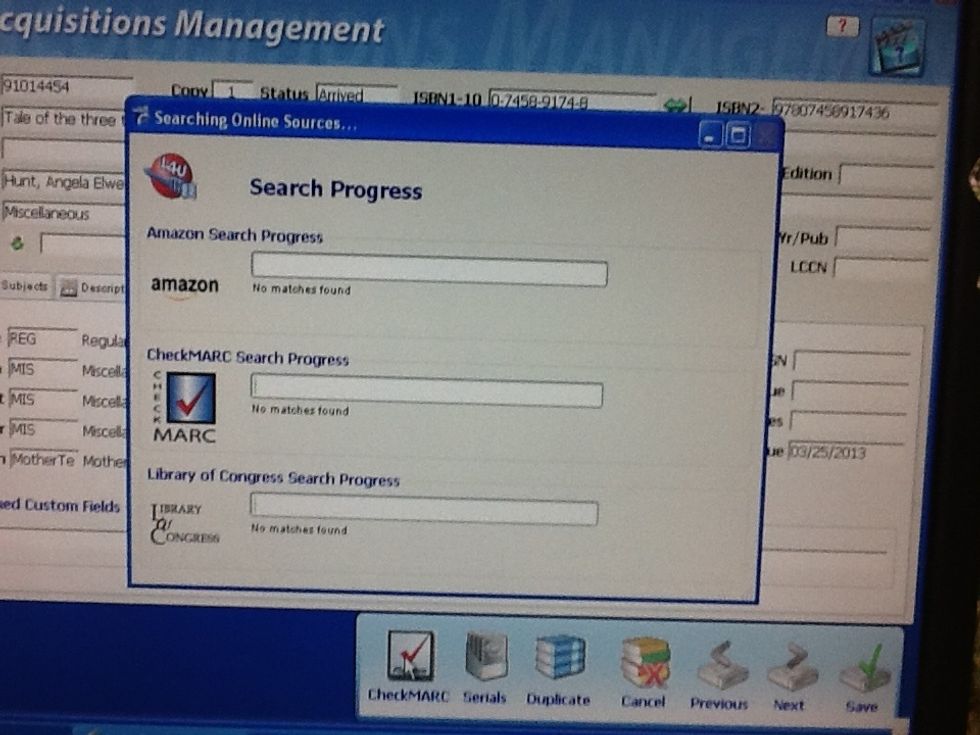 Searching. If no results then input information by hand.
