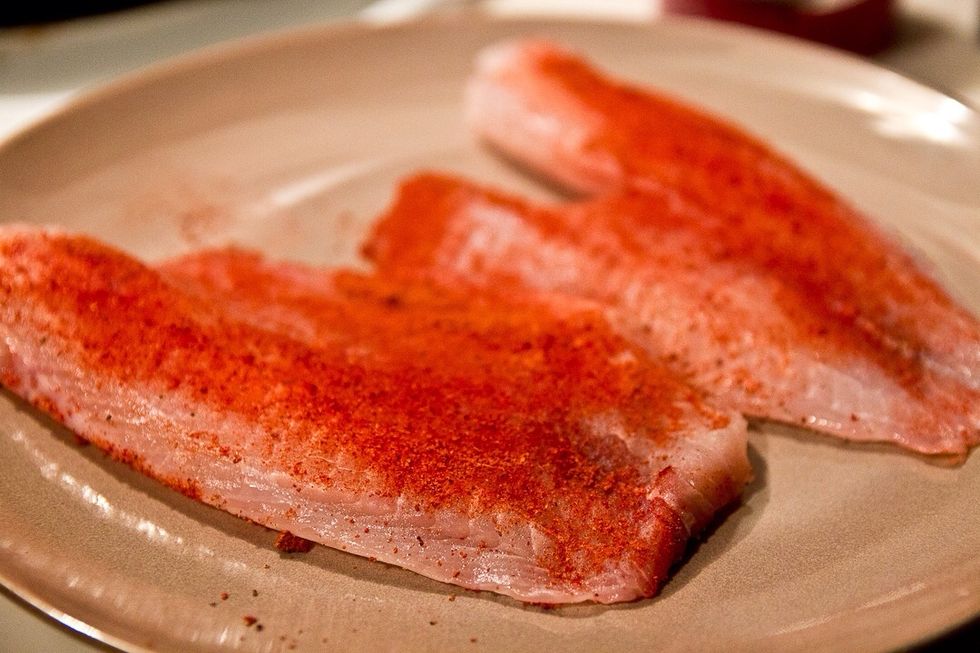 Season and dust tilapia with the tandoori seasoning.