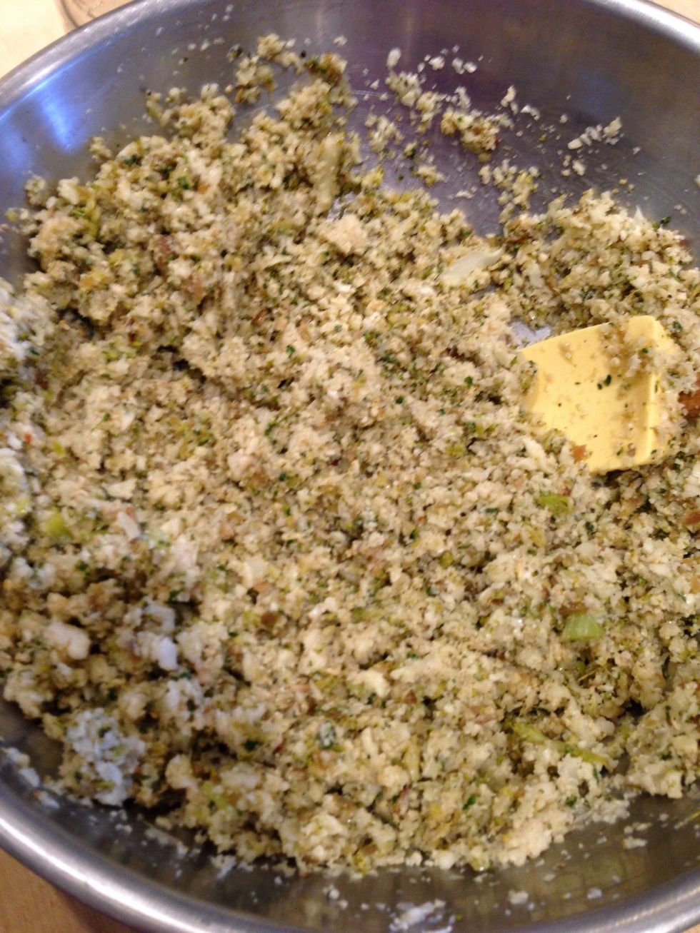 Season and toss. Final product can be reheated for a minute or so in microwave, in saut\u00e9 pan for immediate guests or frozen for later!