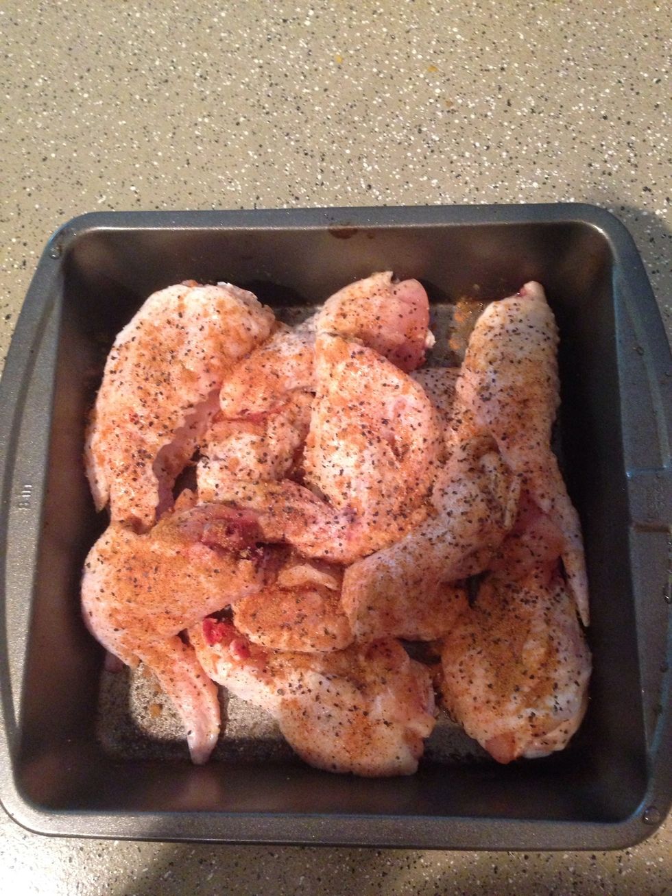 Season chicken well , I cut mine into pieces