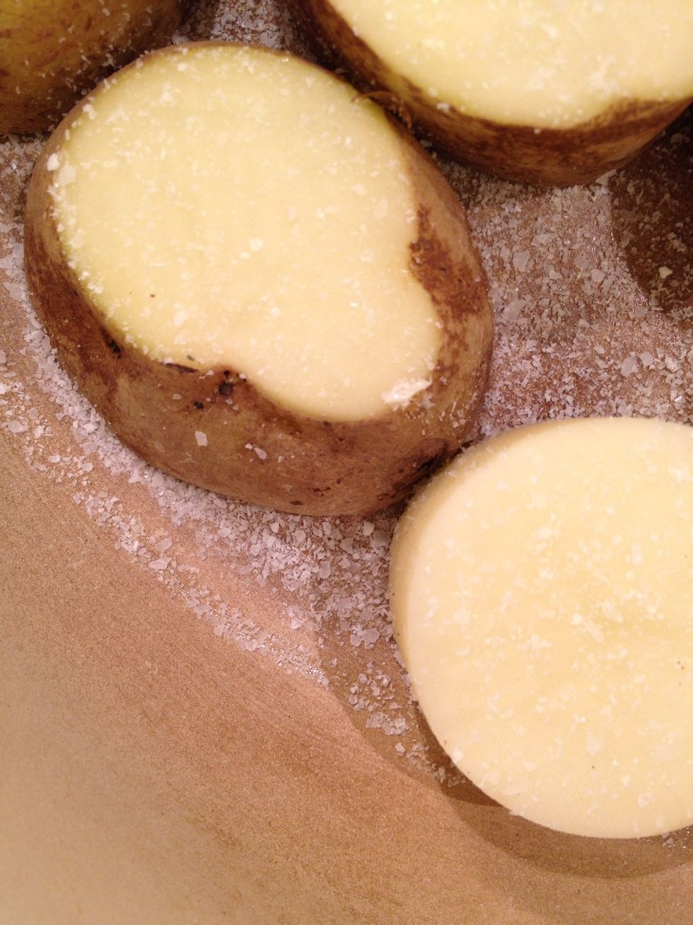 Season heavily with salt.