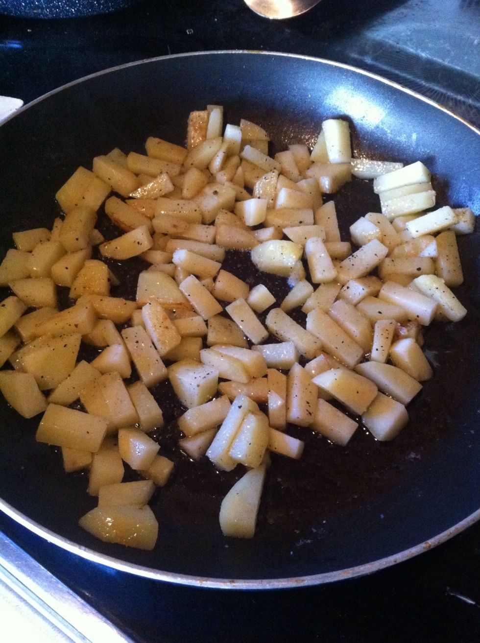 Season potatoes and onions. I just used salt and pepper.