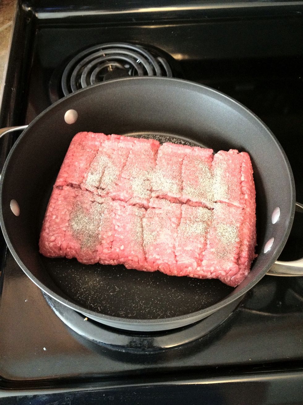 Season the ground beef with salt and pepper while browning. (hot sauce too if you are going for it.)
