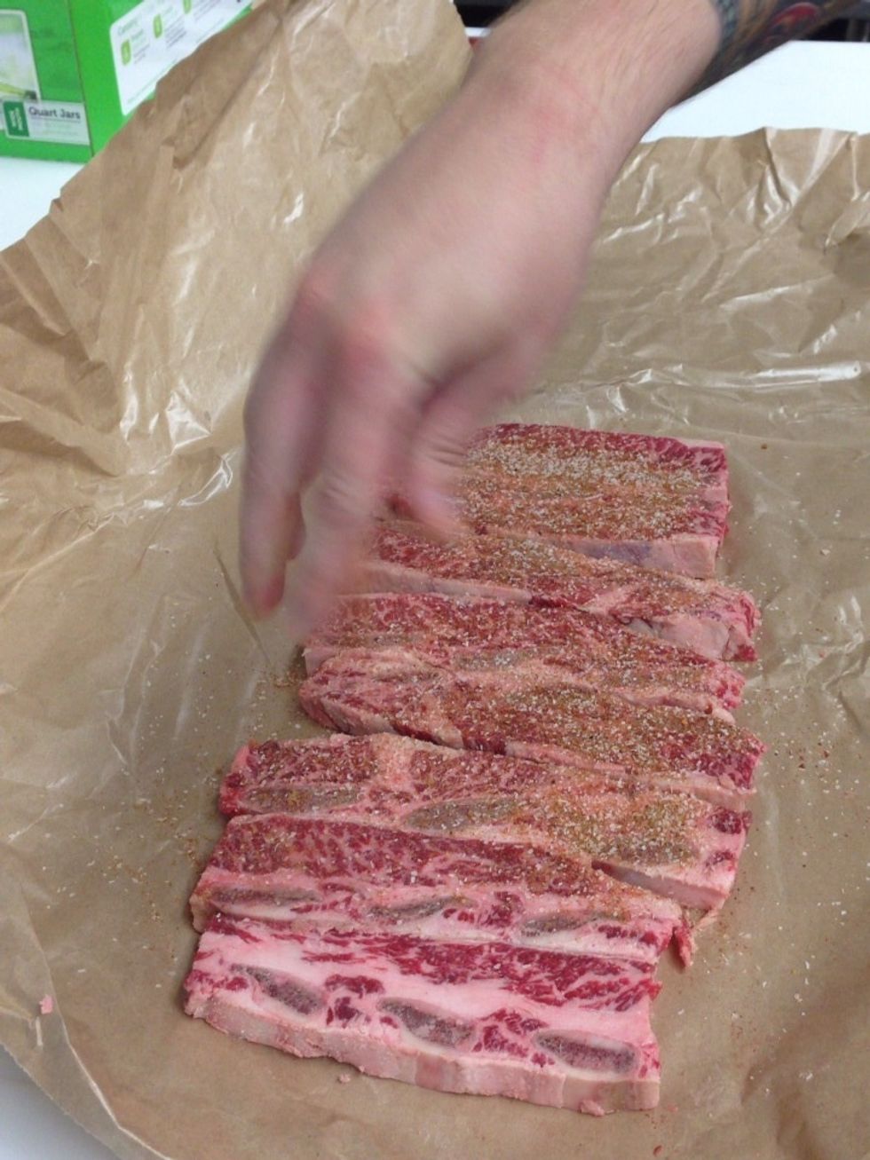 Season up your ribs with seasoned salt mixture.