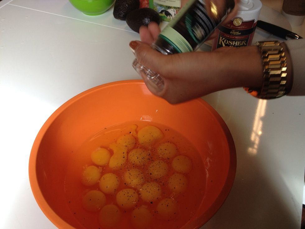 Season with fresh ground pepper.